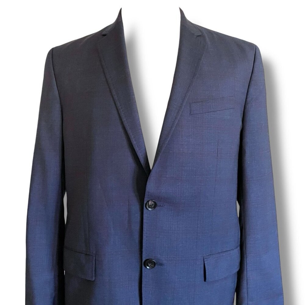 Ted Baker Endurance Jay Blazer Sz 42R Charcoal Gray Plaid Two Button Sport Coat - Picture 2 of 8